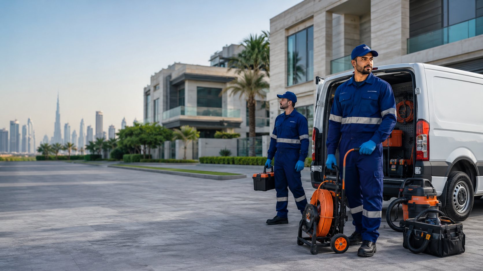 Best Maintenance Services team with service van and maintenance equipment in Dubai