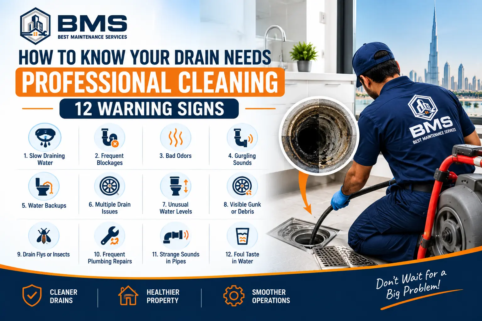 Warning signs of a drain problem requiring professional cleaning