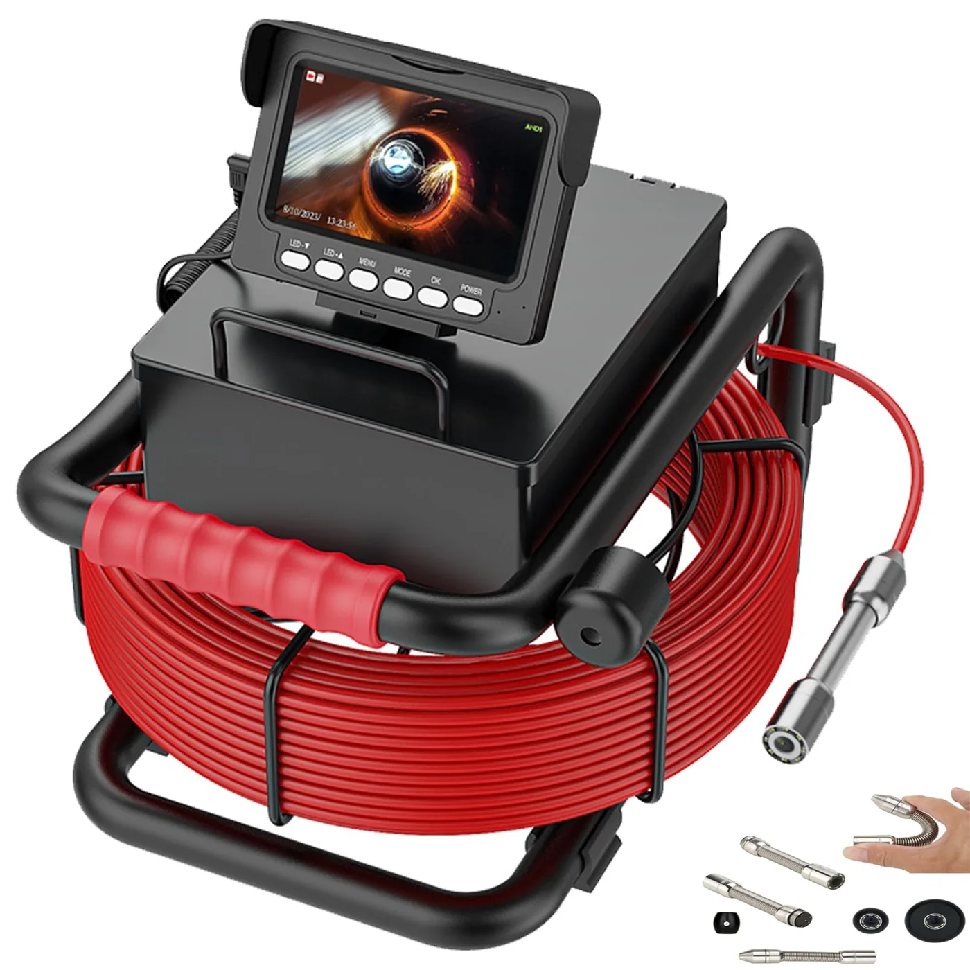 Professional drain camera inspection system for checking pipe condition and blockage location