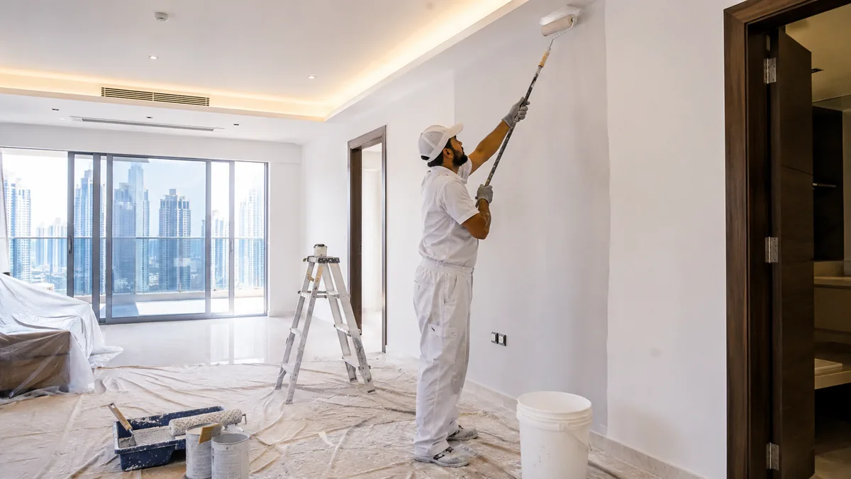 Interior wall and ceiling painting service for UAE villa apartment and office