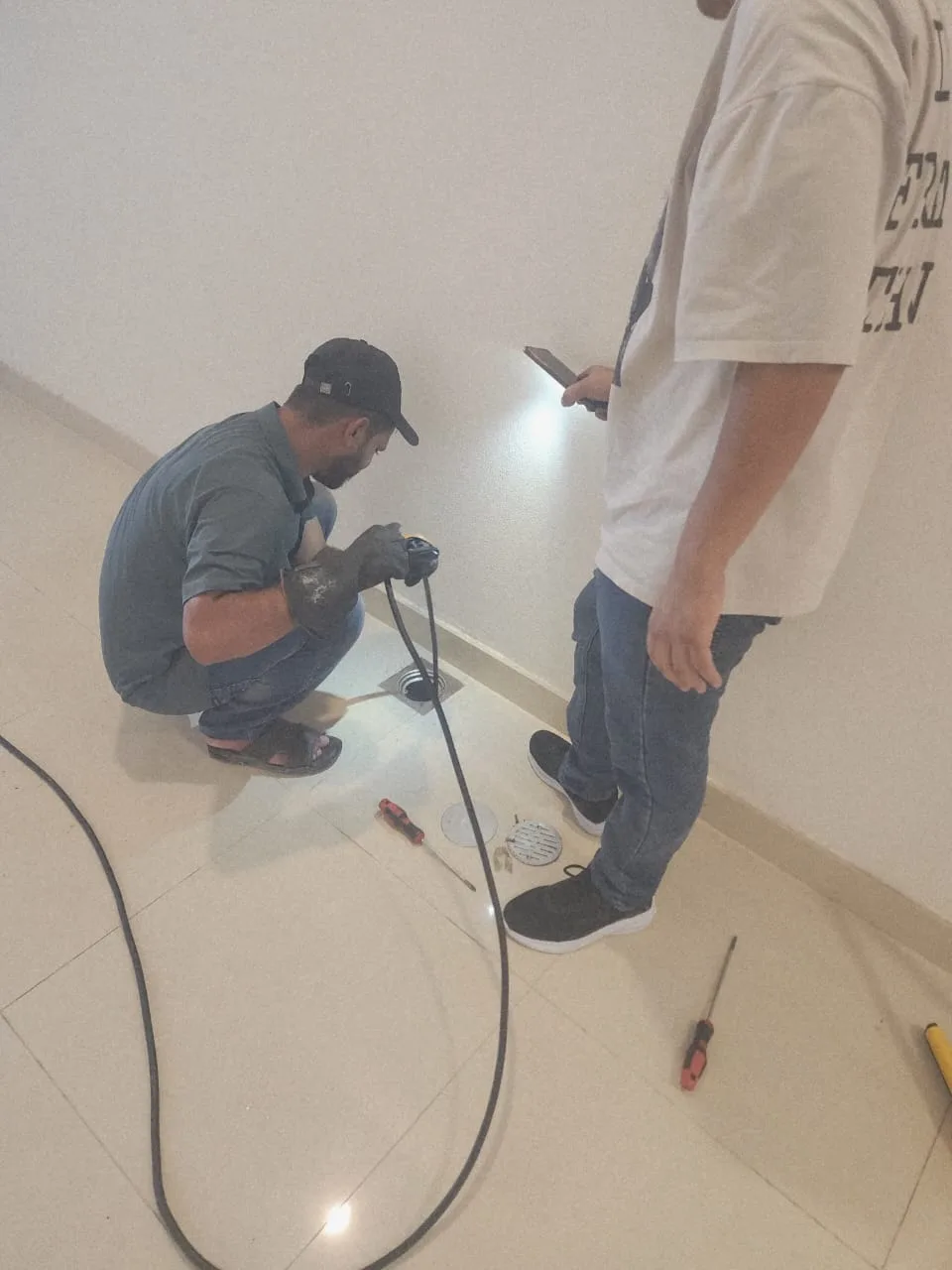 Indoor drain-camera inspection